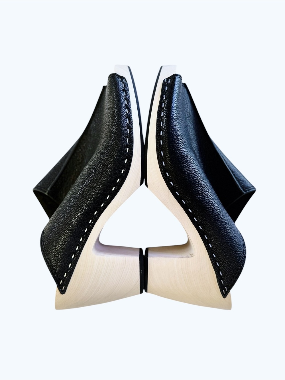 Kelsi Dagger Brooklyn Leather Platform Wood Grain Mule Clogs Size 10